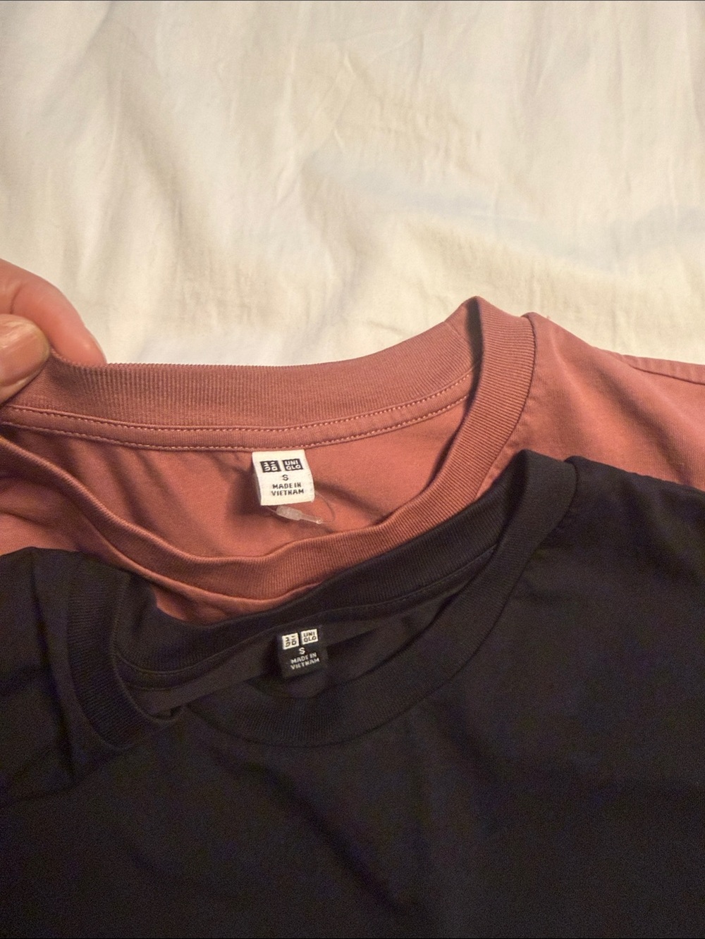 2 Uniqlo Alrism oversized Women T Short Sleeve Black and Dusty Rose Maxi Dress